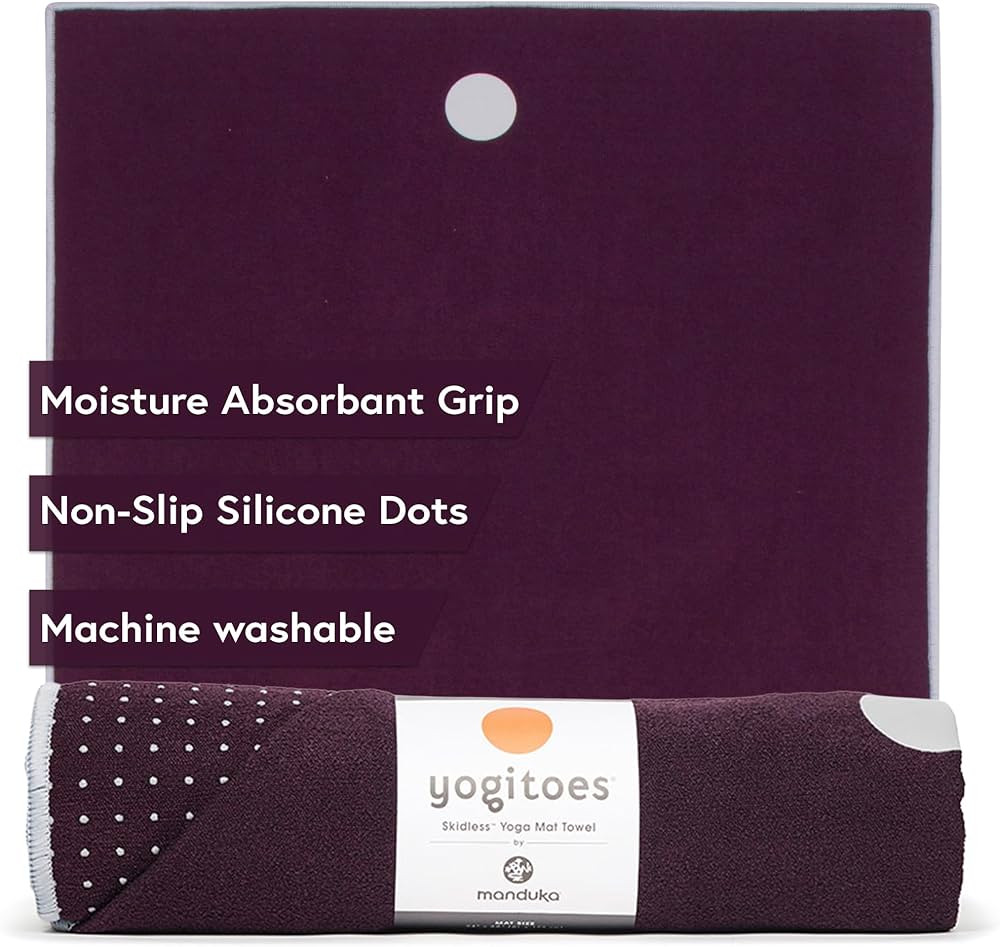 Manduka Yogitoes Hot Yoga Mat Towel - 71" | Moisture Activated Grip | Patented Silicone Nubs | Hi... | Amazon (US)