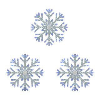 Home Accents Holiday 10 in Hi-Vibrant Snowflakes 3Pack Holiday Yard Decoration 22LE11012 - The Ho... | The Home Depot