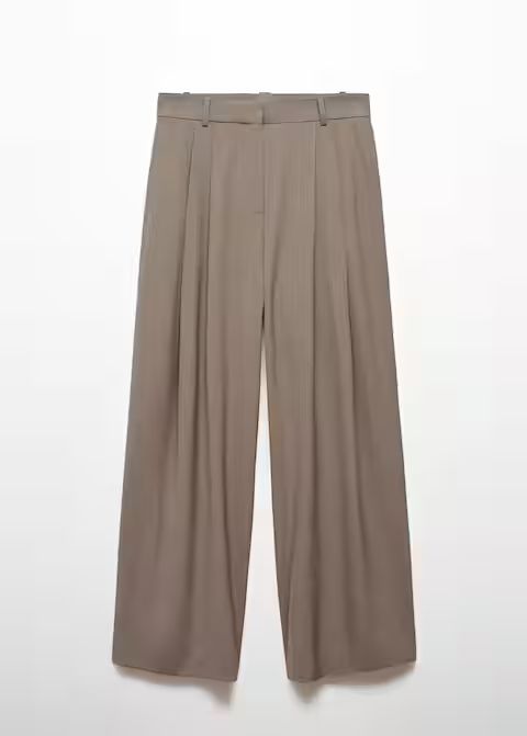Wideleg pleated trousers -  Women | Mango United Kingdom | MANGO (UK)