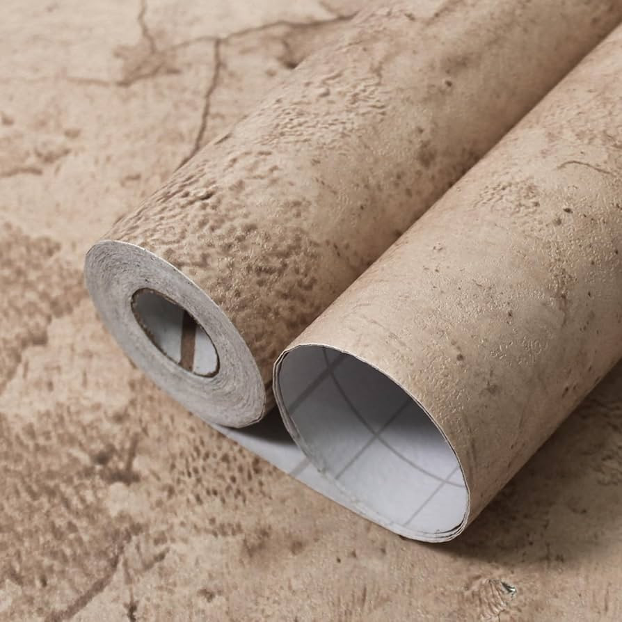 Beige Concrete Wallpaper 15.7in X 360in, Cement Contact Paper 3D Matte Textured, Concrete Wall Pa... | Amazon (US)