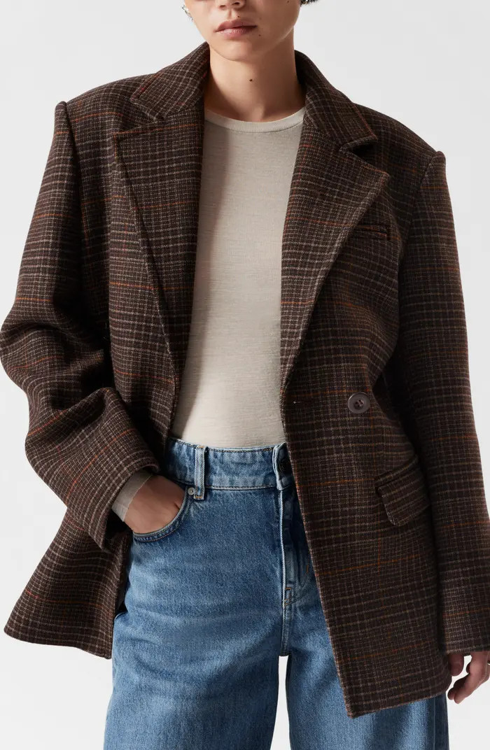& Other Stories Plaid One-Button Blazer | Nordstrom | Nordstrom