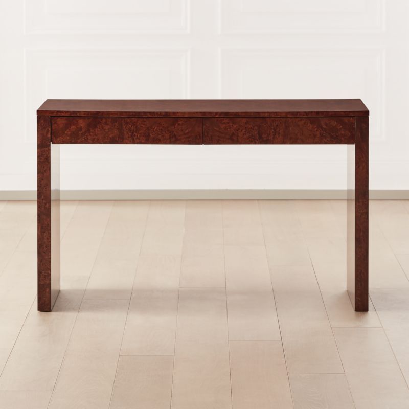 Runway Burlwood Desk | CB2 | CB2