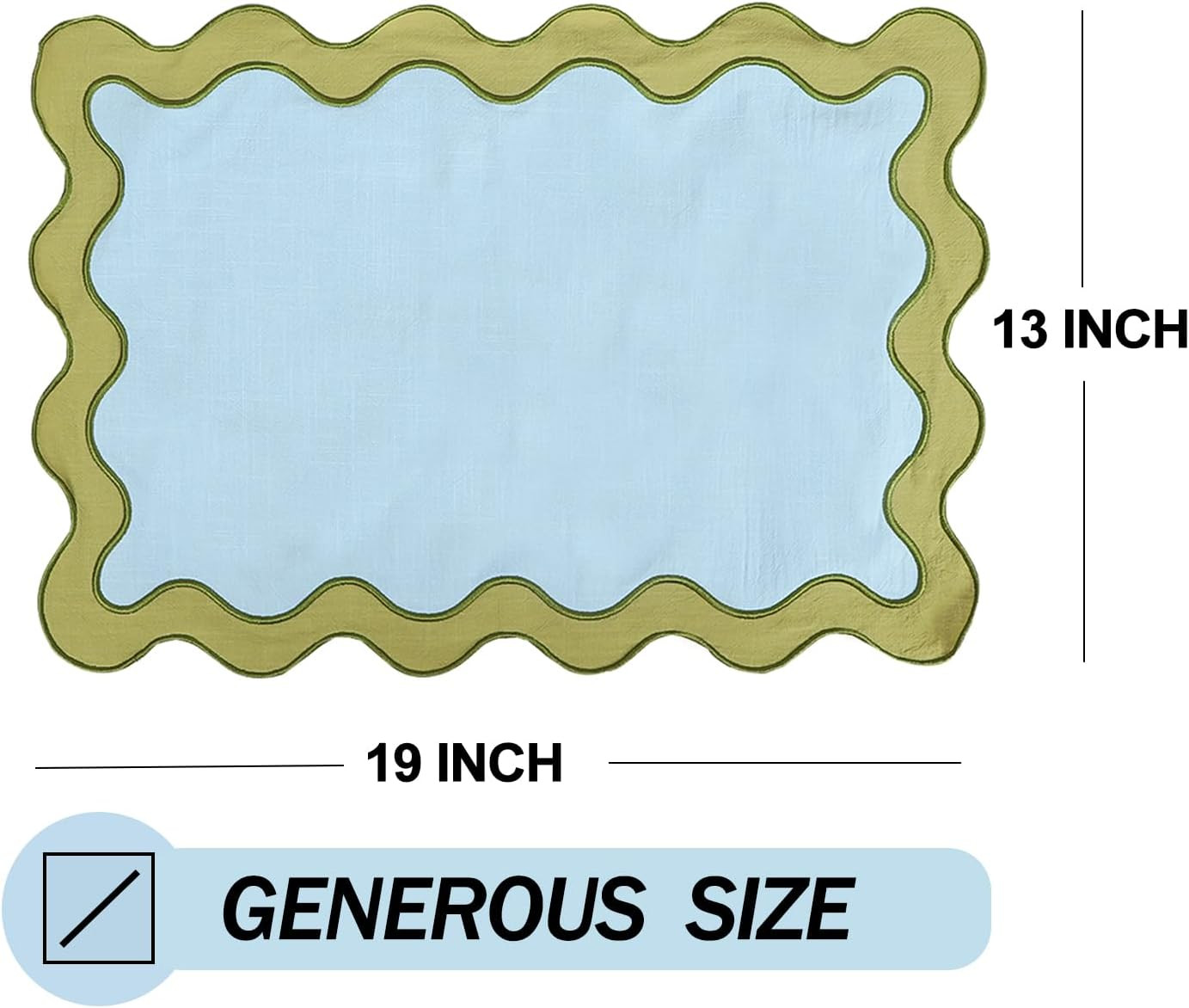 Amazon.com: MIKI WELL Placemats Set of 4, 13 x 19 Inch Cotton Table Placemats Washable Heat Resis... | Amazon (US)
