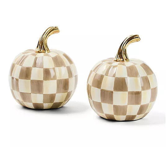 MacKenzie- Childs Set of 2 Mini Pumpkins | QVC