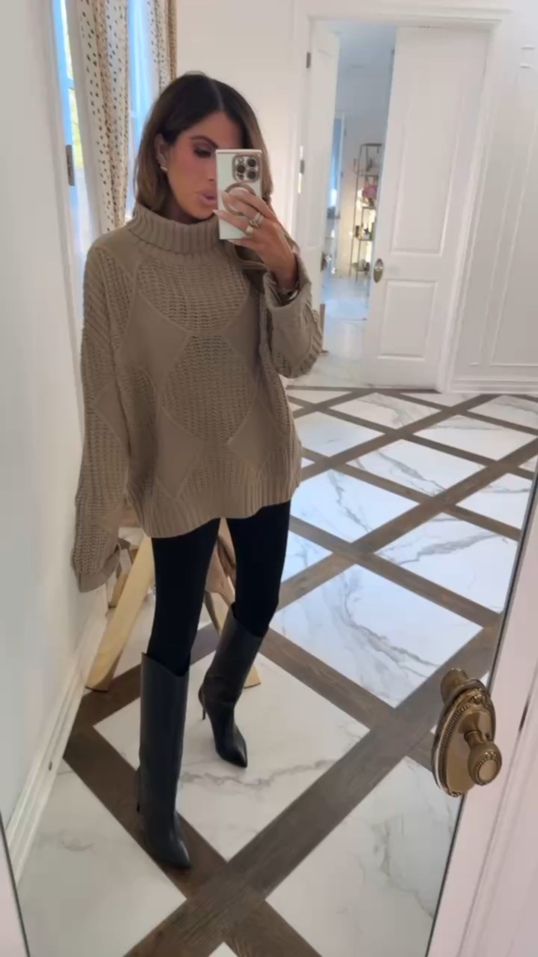 Wearing a size small in this sweater! Use code Em15 for 15% off orders $70+ 

Fall outfits, Fall sweater, Fall fashion, Boots, Christmas, Oversized sweater, Brown sweater, Thanksgiving outfit, Emily Ann Gemma 

#LTKSeasonal #LTKStyleTip #LTKShoeCrush