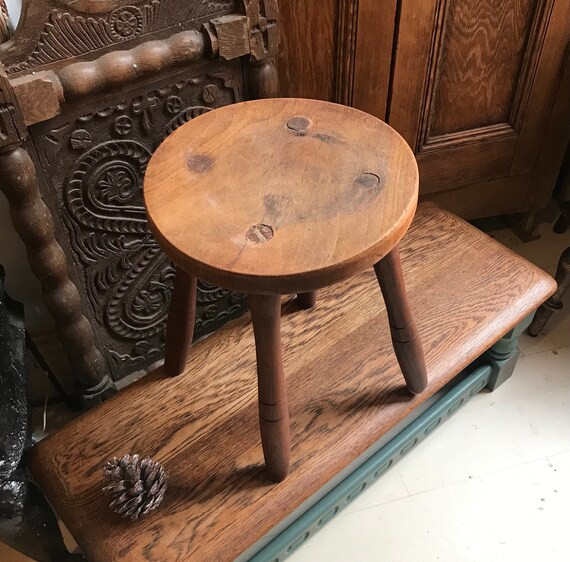 Antique four peg wooden stool | Etsy (US)