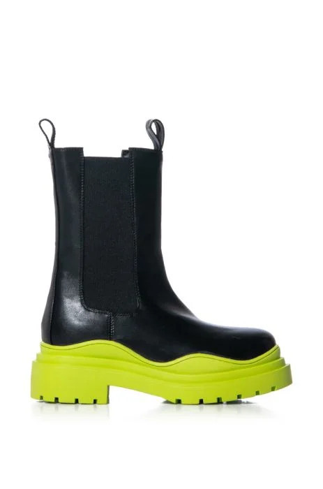 AZALEA WANG ONLY IN MY DREAMS FLATFORM BOOTIE IN LIME | AKIRA