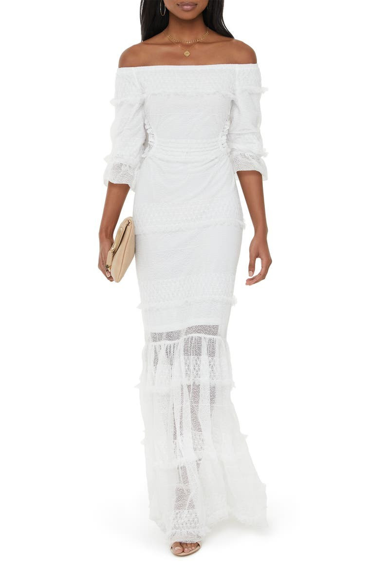 x Nordstrom Tiered Off the Shoulder Tulle Dress | Nordstrom