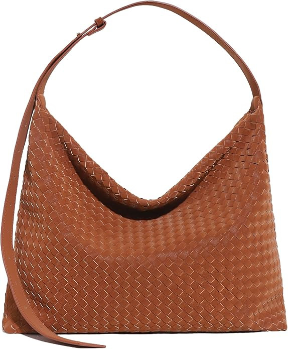Woven Bag for Women, Vegan Leather Tote Bags Large Hobo Purses for Women Handmade Shoulder Bag wi... | Amazon (US)