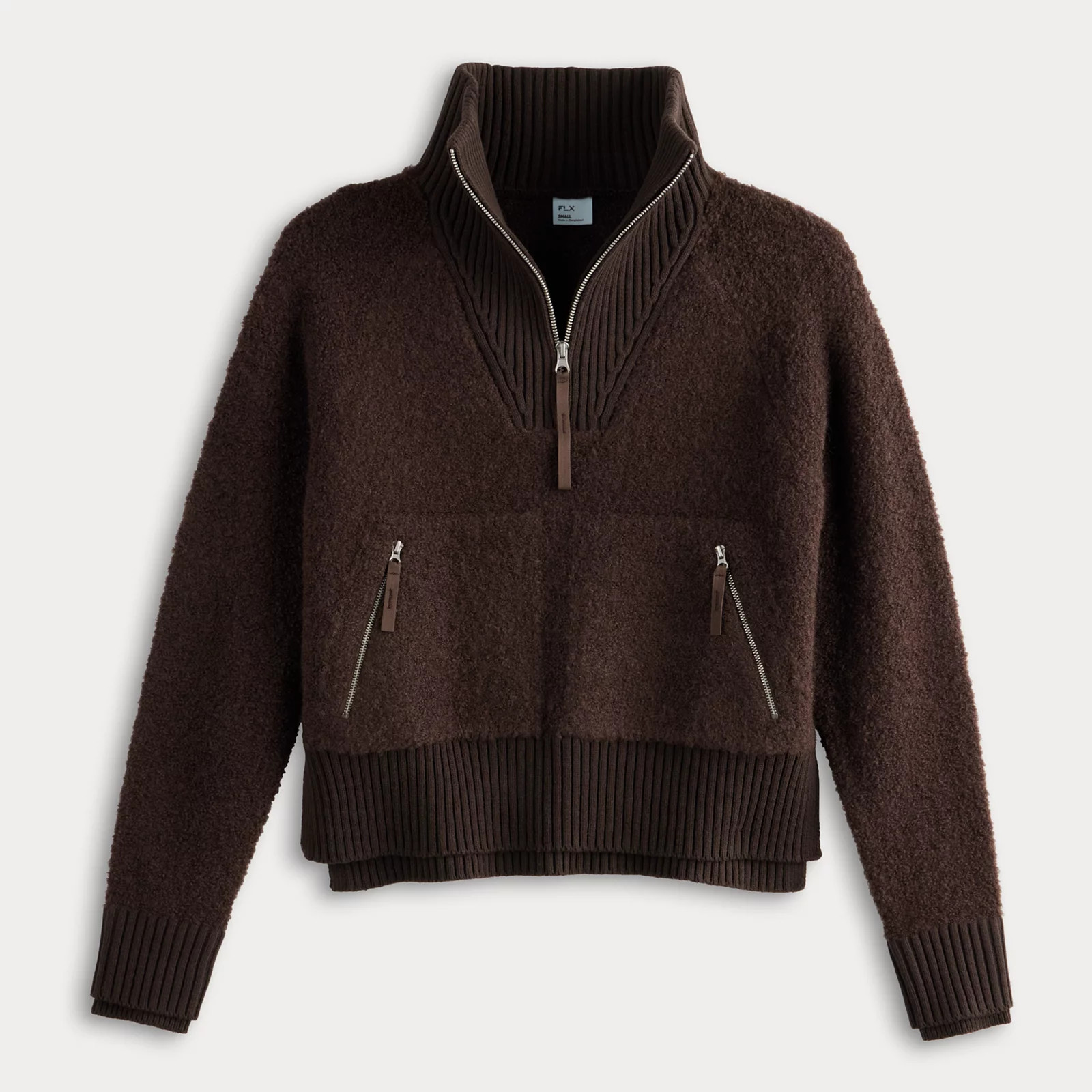 Women's FLX Chunky Quarter Zip Boucle Sweater | Kohl's