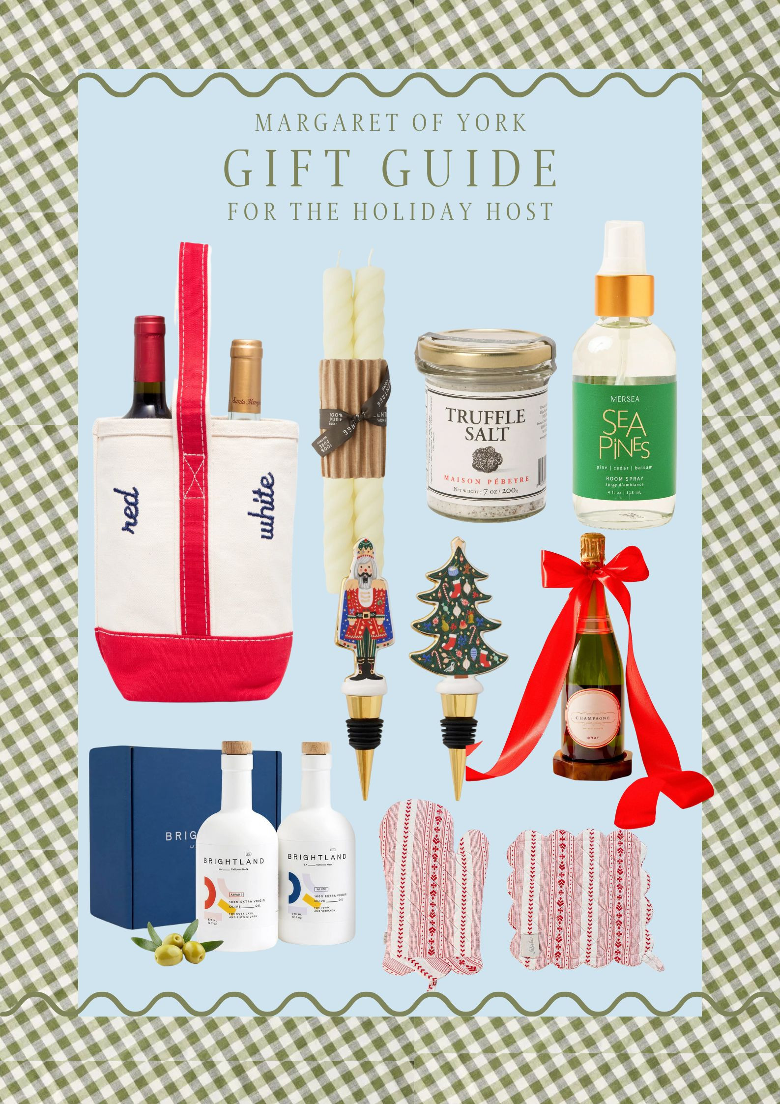 Looking for the perfect gift for your holiday host or hostess? 🌟 Treat them to a stylish wine tote personalized for red and white wine favorites, my favorite olive oil and truffle salt, or brighten their table with beautiful taper candles and adorable tortoise shell coasters. Don’t forget the cutest nutcracker and festive Christmas tree wine stoppers! Add the best winter-scented candle and my favorite holiday room spray for a truly memorable touch—these thoughtful gifts will be a hit at any gathering! 🍷🕯️🎄 

 #LTKGiftGuide #LTKHoliday #LTKHome