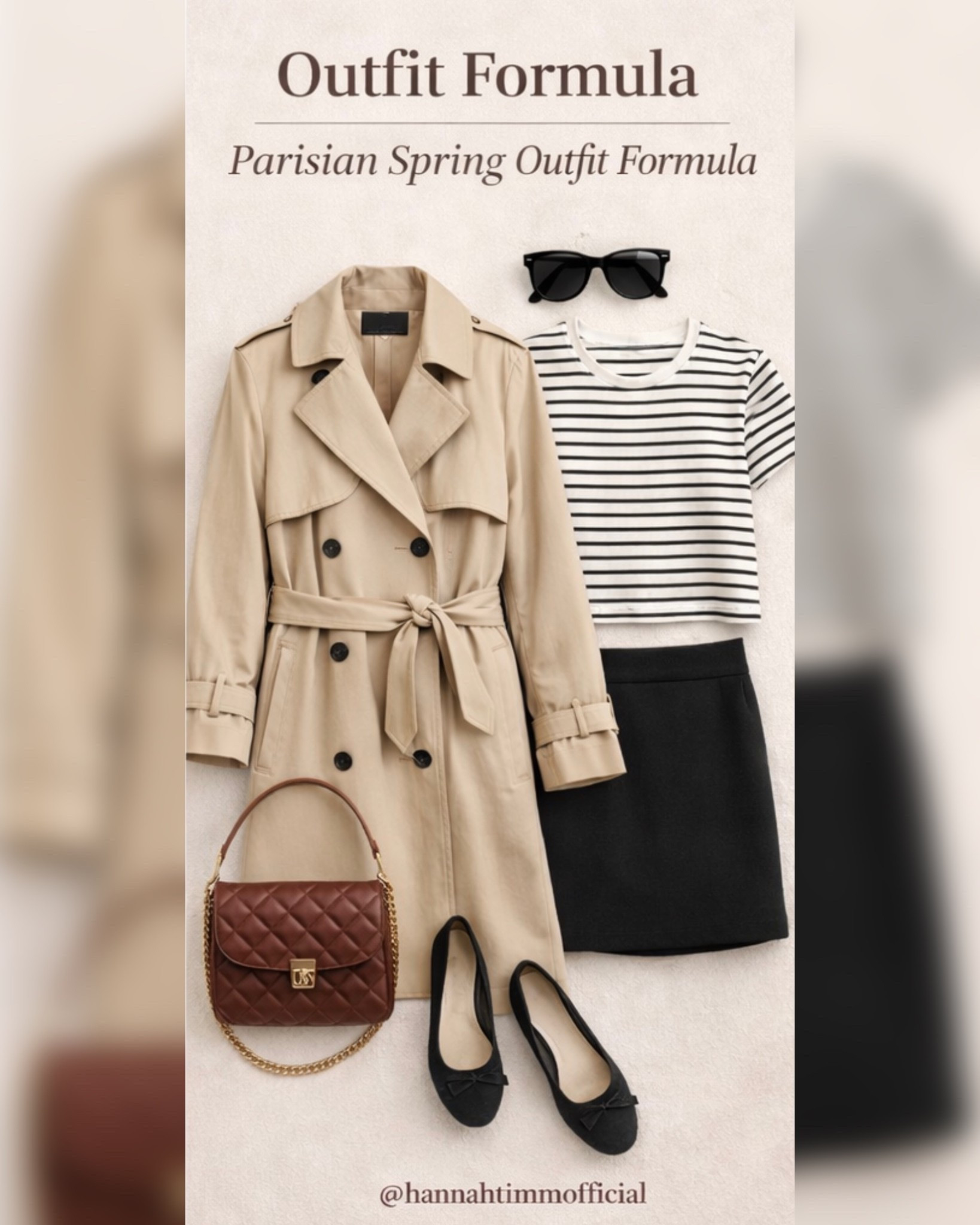 Obsessed with this effortless Parisian spring formula 🤍

A classic trench + striped tee + chic mini = the easiest way to look put-together without overthinking it. Add ballet flats and a structured bag and you’re instantly giving “walking through Paris” energy 🇫🇷✨

Everything is timeless, neutral, and endlessly re-wearable — aka the kind of pieces worth investing in for spring.

Shop the full outfit linked 💫
