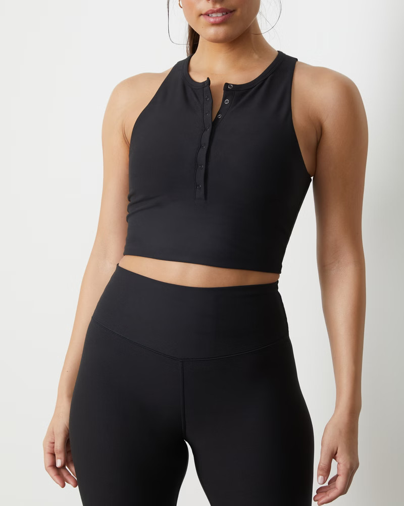 YPB sculptLUX Plunge Henley Slim Tank | Abercrombie & Fitch (US)