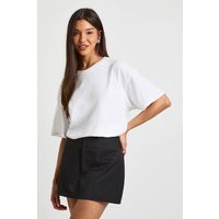 boohoo Women's Tailored Pocket Front Skort in Black | Size: 16 | Boohoo.com (UK & IE)