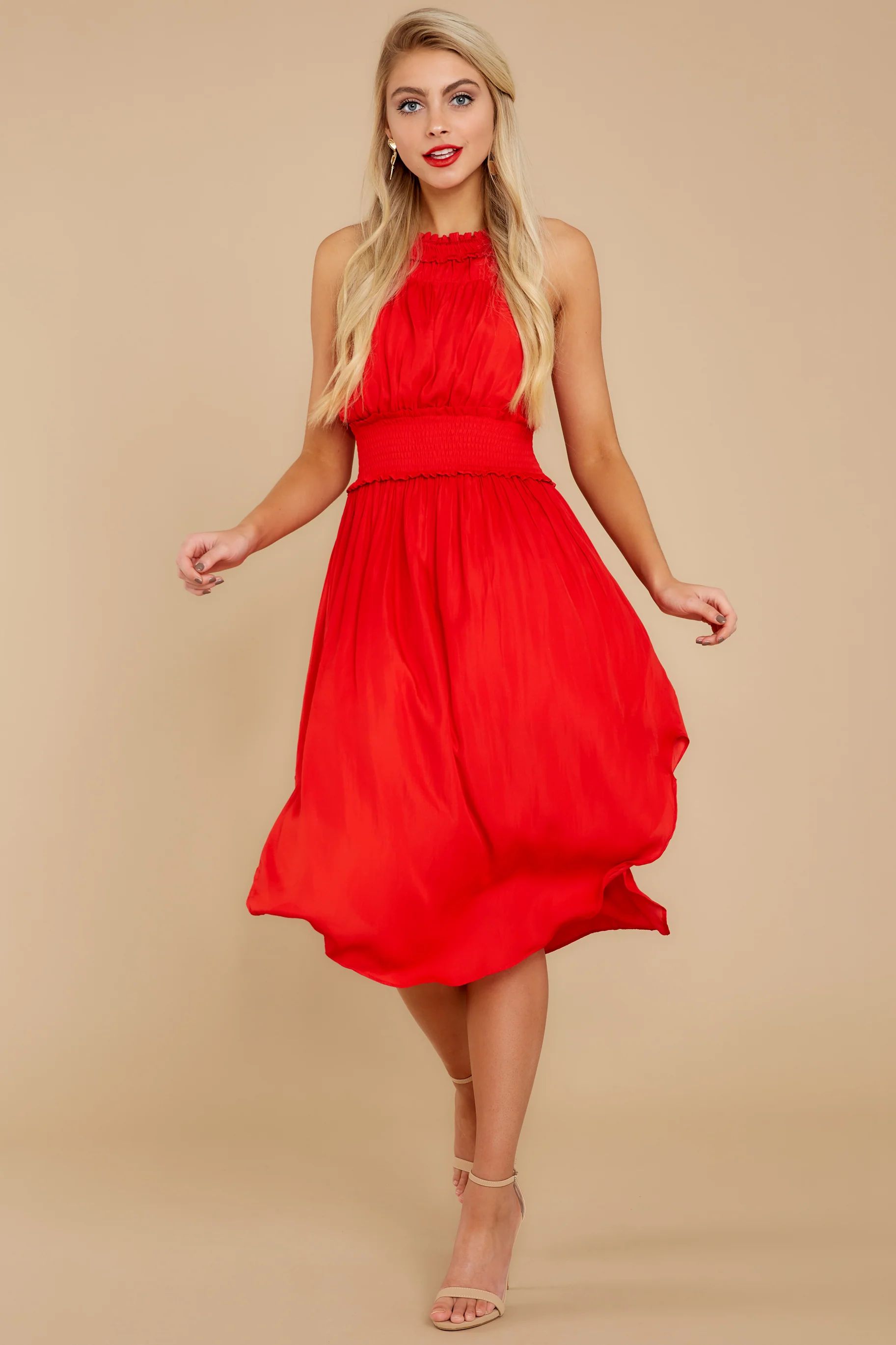 Shall We Dance Red Midi Dress | Red Dress 