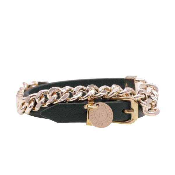 Lock Charm Double Wrap with Green Leather | Victoria Emerson