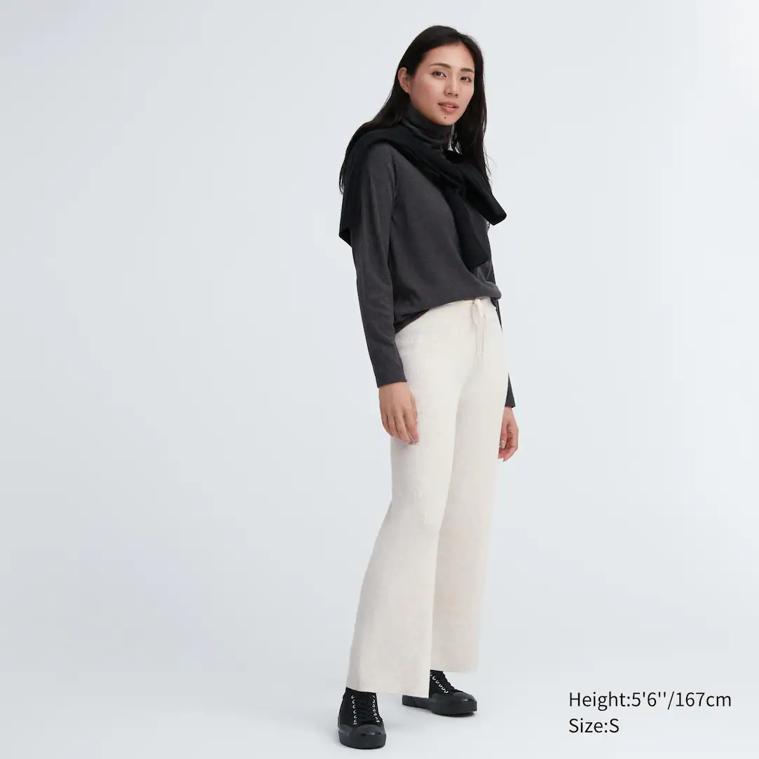 Pantalon en Maille Côtelée (lavable en machine) | Uniqlo FR
