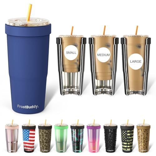 Frost Buddy Togo Buddy | 30 oz Stainless Steel Vacuum Insulated Tumbler | To Go Coffee Cup – Iced Coffee Cups, Iced Coffee Sleeve, Travel Mug, Thermal Cup for Hot & Cold Drinks, Dunkin Cup (Navy) | Amazon (US)