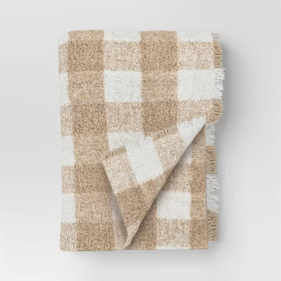 Cozy Woven Check Throw Blanket Neutral - Room Essentials™ | Target