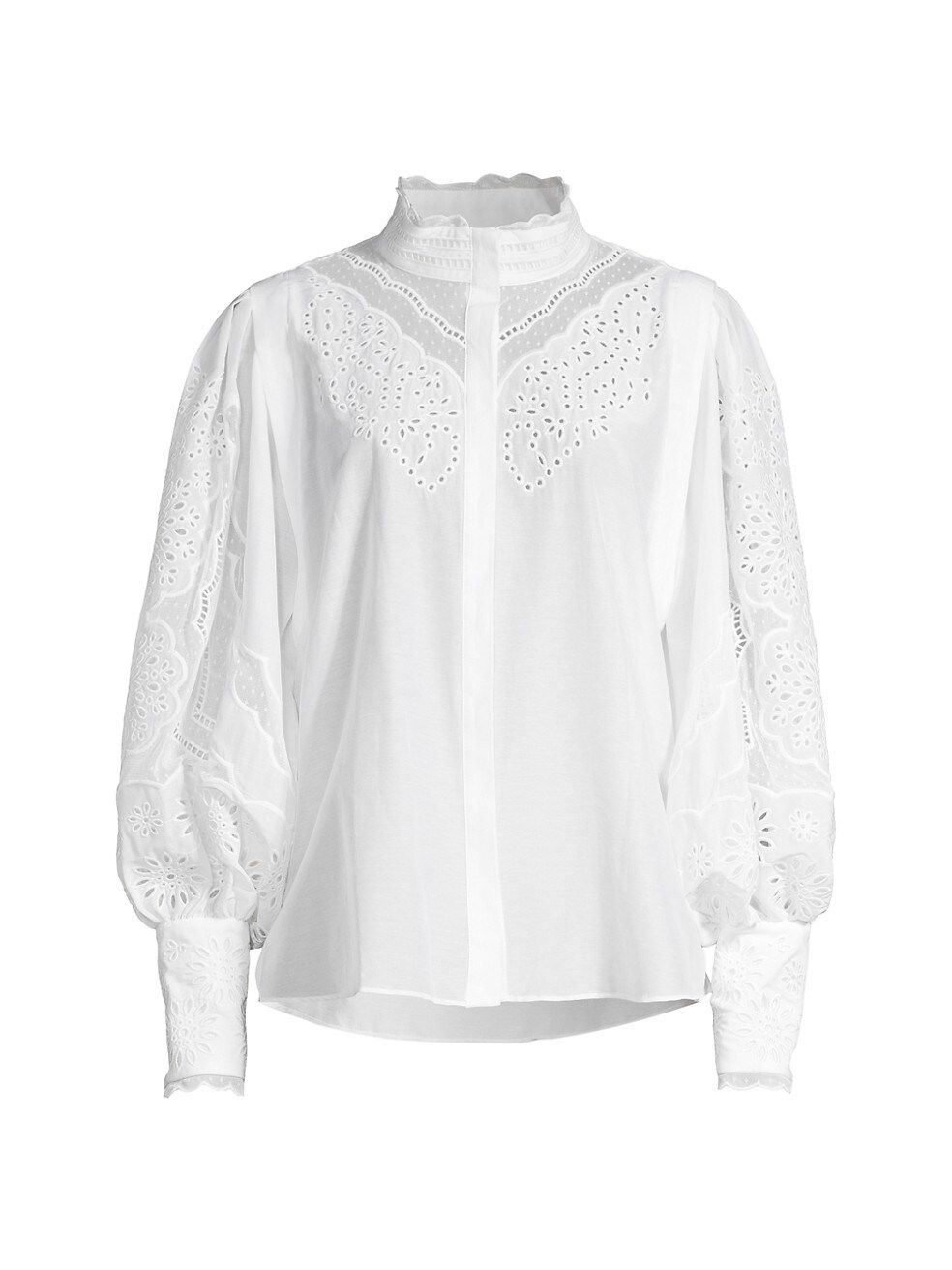 Jayelle Silk-Blend Eyelet Blouse | Saks Fifth Avenue