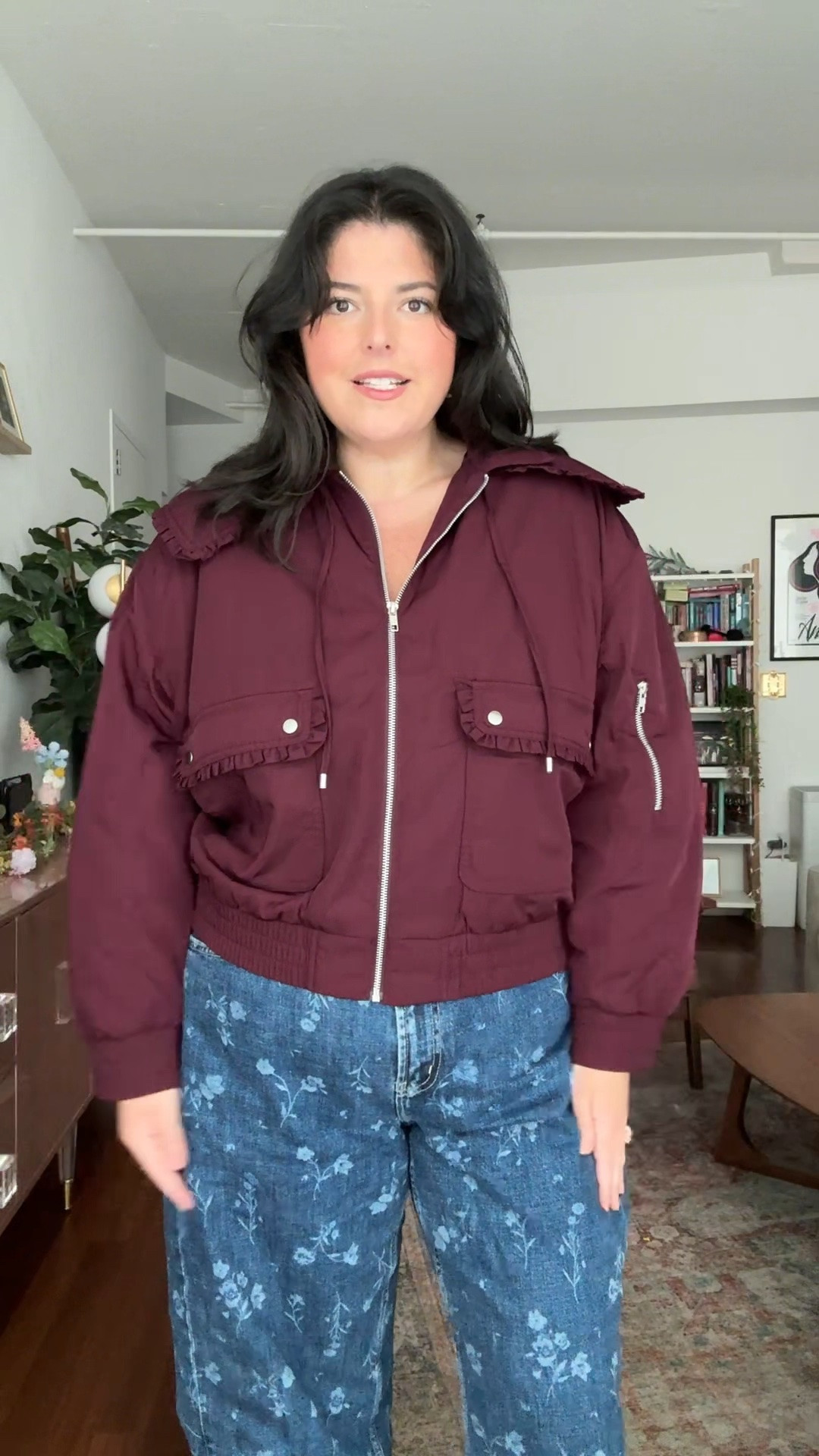 Look at this bomber jacket from Walmart! The ruffle details on the pocket and collar is adorable. I’m wearing xl.

#LTKPlusSize #LTKxWalmart #LTKSeasonal