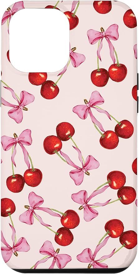 iPhone 15 Plus Cherry Pink Bow Coquette Cute Soft Girl Aesthetic Case | Amazon (US)