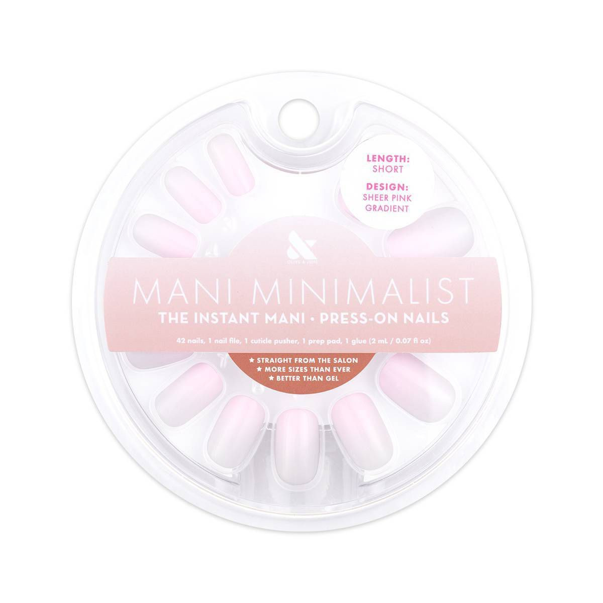 Olive & June Press-On Fake Nails - Sheer Pink Gradient - 42ct | Target