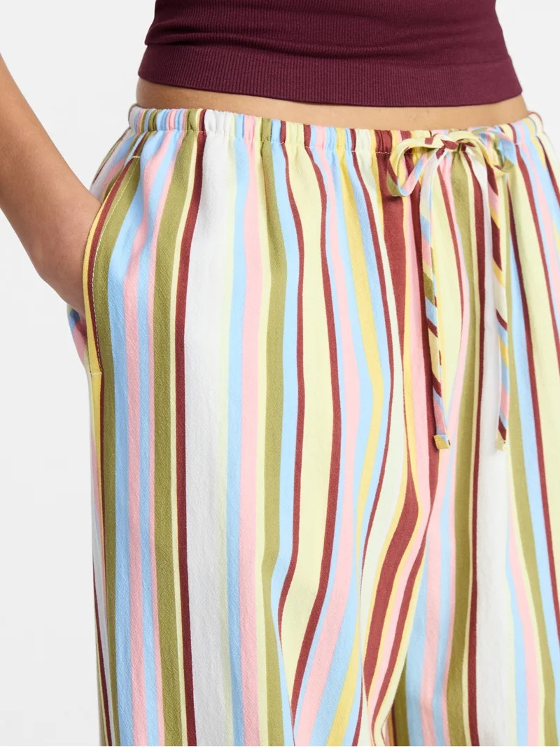 No Boundaries Cotton Pull-On Beach Pants, Women's & Women's Plus XXS-4X | Walmart (US)