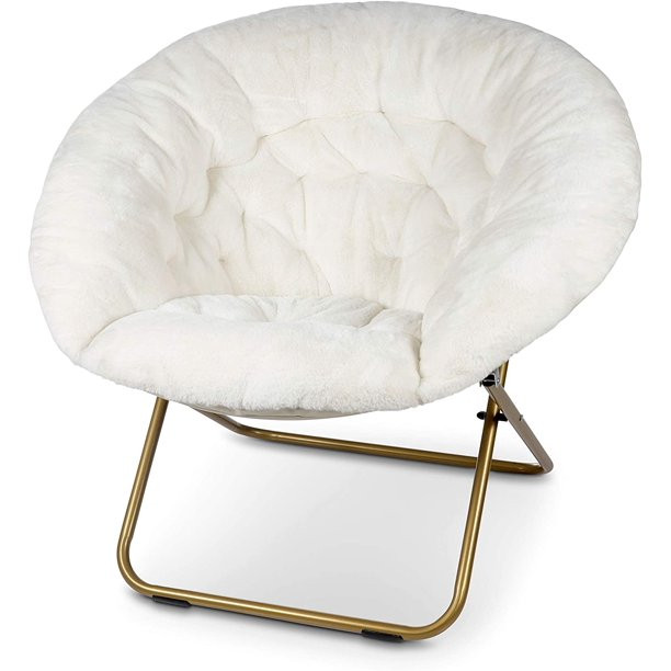 Milliard Cozy Chair / Faux Fur Saucer Chair for Bedroom / X-Large, White | Walmart (US)