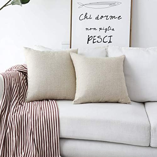 Home Brilliant Set of 2 Burlap Solid Linen European Throw Pillow Shams Cushion Covers for Bed, 24... | Amazon (US)