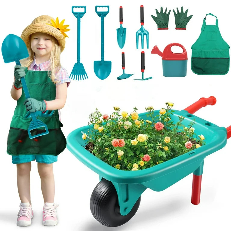 JoyStone 21PCS Kids Gardening Tool Set Wheelbarrow, Watering Can, Gloves, Hand Rake, Shovel Trowe... | Walmart (US)