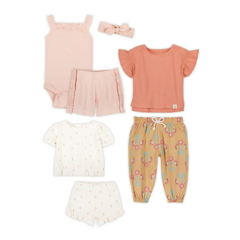 Little Star Organic Infant Girls 6PC Bundle Set, Sizes NB-24M | Walmart (US)