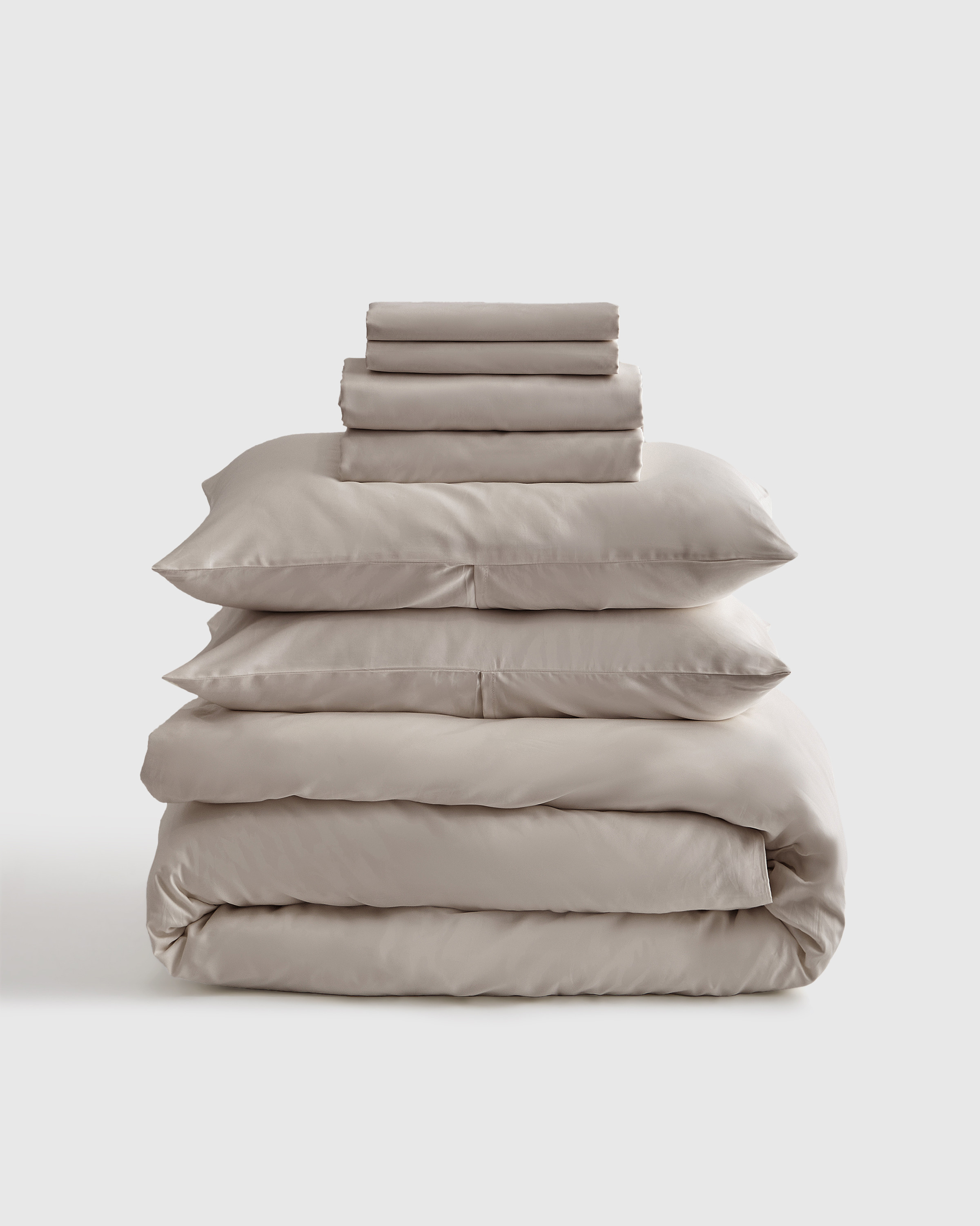 Quince | Luxury Organic Sateen Bedding Bundle in Light Grey, Size Twin, Cotton Sateen | Quince