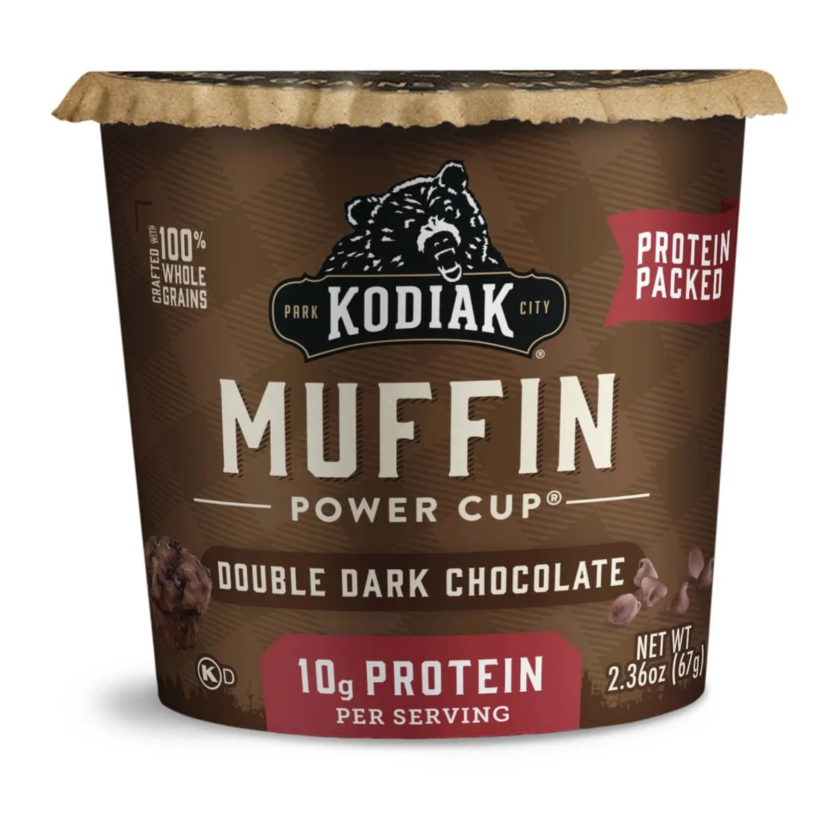 Kodiak Protein-Packed Double Dark Chocolate Muffin Power Cup, 2.36 oz | Walmart (US)