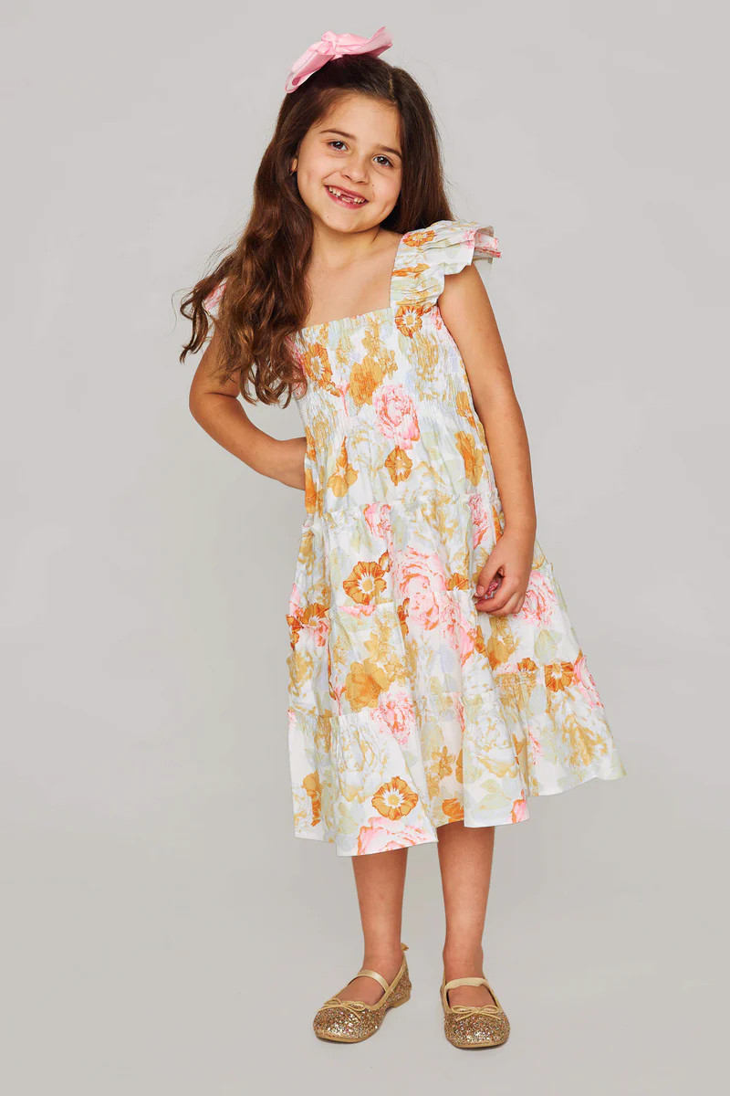 BuddyLove | Nori Girl's Dress | Creamsicle | BuddyLove