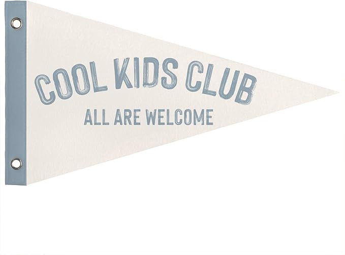 Boys Nursery Playroom Room Decor, Cool Kids Club Pennant Banner Flags, Blue Retro Kids Wall Art D... | Amazon (US)