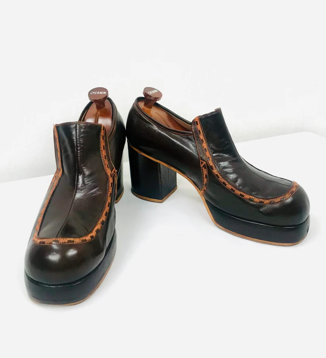 Men's Size 13 True Vintage 70s EL PADRINO Brown Leather - Etsy UK | Etsy (UK)