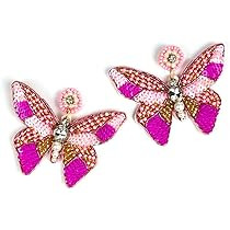 Beaded Butterfly Earrings for Women Girls, butterfly wing earrings, Statement Dangle Wing Earring... | Amazon (US)