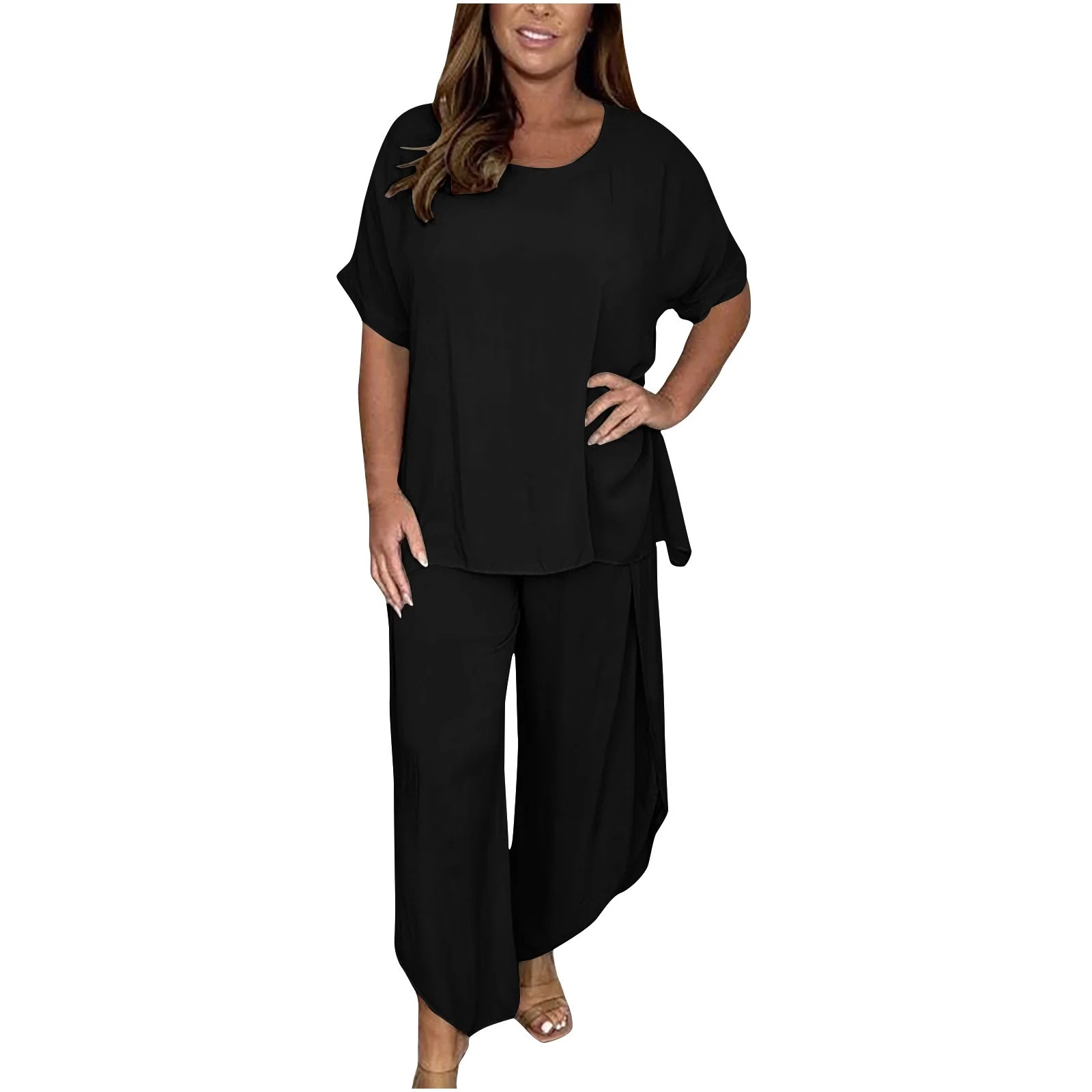 Summer Savings Clearance! Dezsed Womens Summer 2 Piece Outfits Sets For Women 2 Piece Long Sleeve... | Walmart (US)