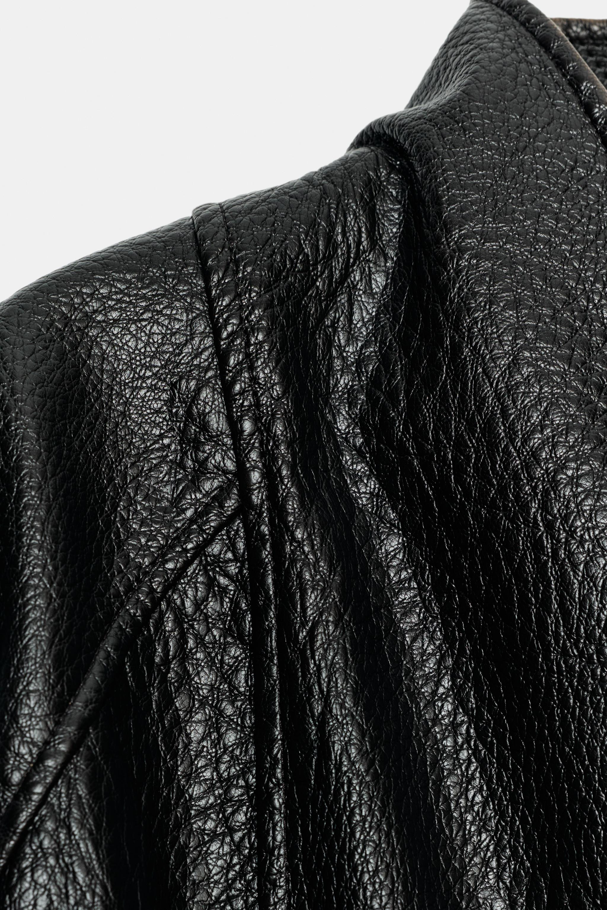 ZW COLLECTION FAUX LEATHER BELTED JACKET | Zara US