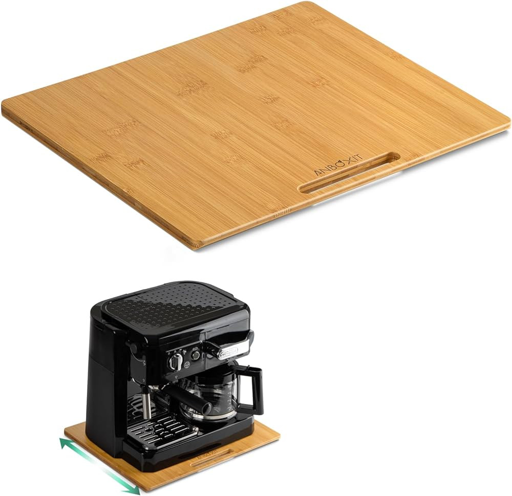 Bamboo Appliance Slider, Sliding Tray for Coffee Maker, Kitchen Countertop Appliance Rolling Tray... | Amazon (US)