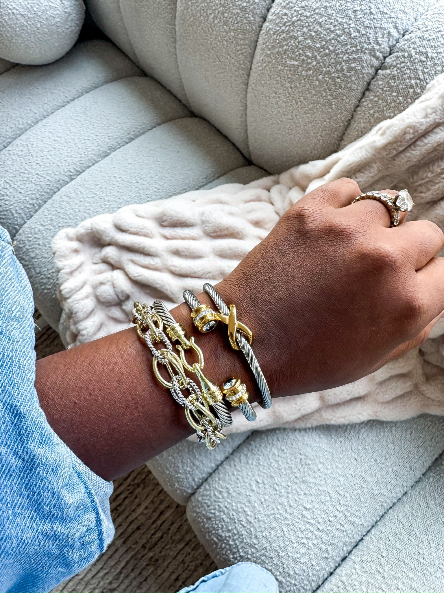 These David Yurman look for less bracelets are a STAPLE in my jewelry rotation! 🤩 $15 vs $1950