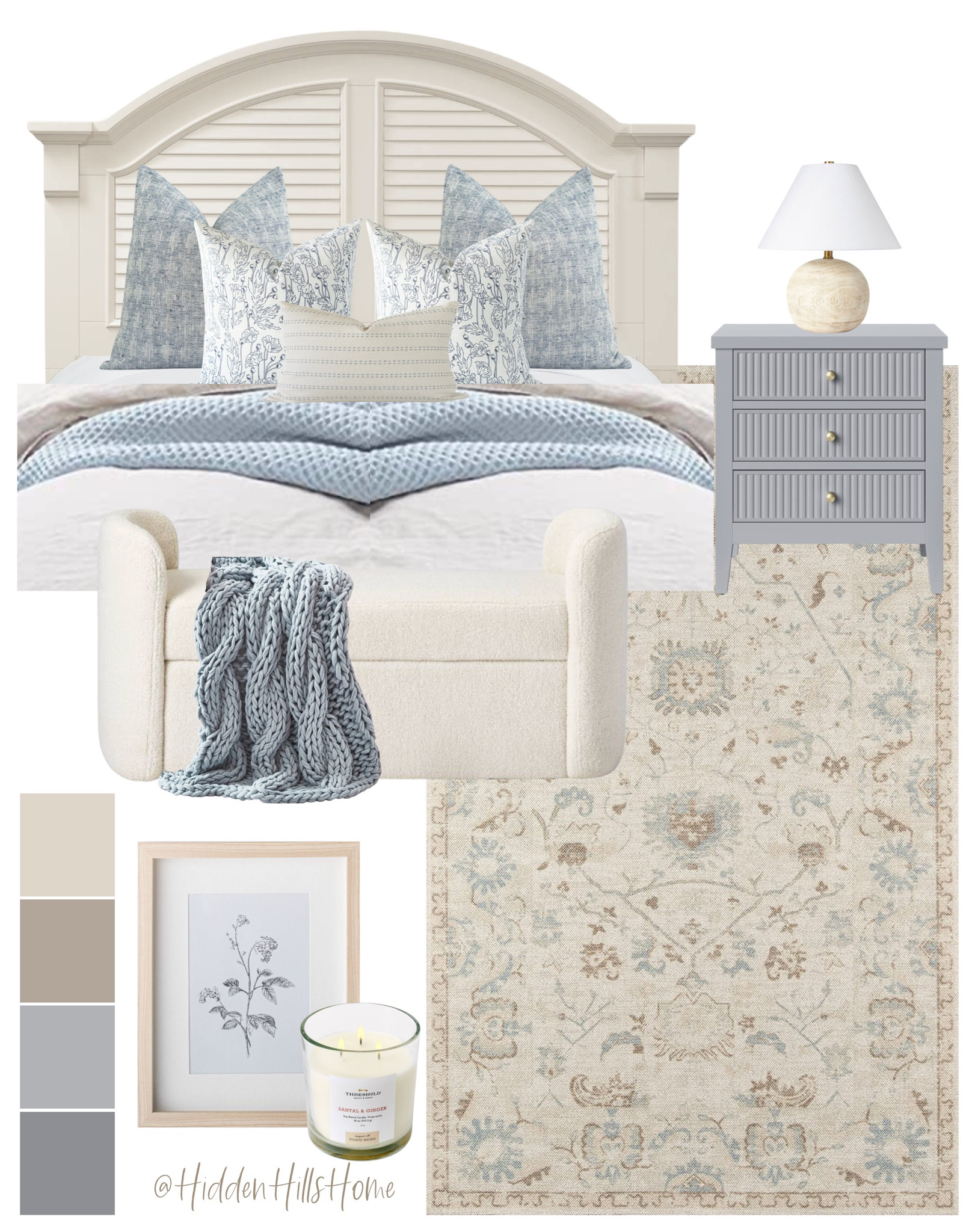 Bedroom decor, coastal bedroom, lake house bedroom decor, blue and beige bedroom decor, home decor, Beach House bedroom mood board #bedroom #homedecor

#LTKhome #LTKsalealert #LTKstyletip