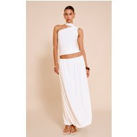 Cream Double Slinky Bubble Hem Midaxi Skirt | PrettyLittleThing US