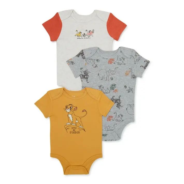 Disney The Lion King Baby Boys Bodysuit, 3-Pack, Sizes 0-24 Months - Walmart.com | Walmart (US)