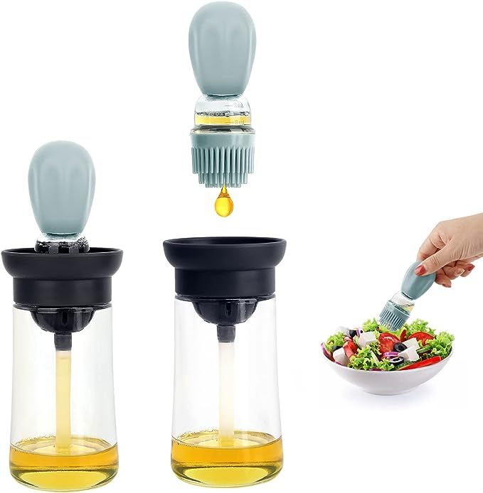 WOBILOO Glass Olive Oil Dispenser Bottle With Silicone Brush 2 In 1, Silicone Dropper Measuring O... | Amazon (US)