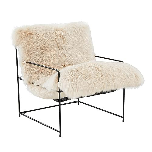 Tov Furniture Kimi Natural Genuine Sheepskin Upholstered Living Room Accent Chair | Amazon (US)