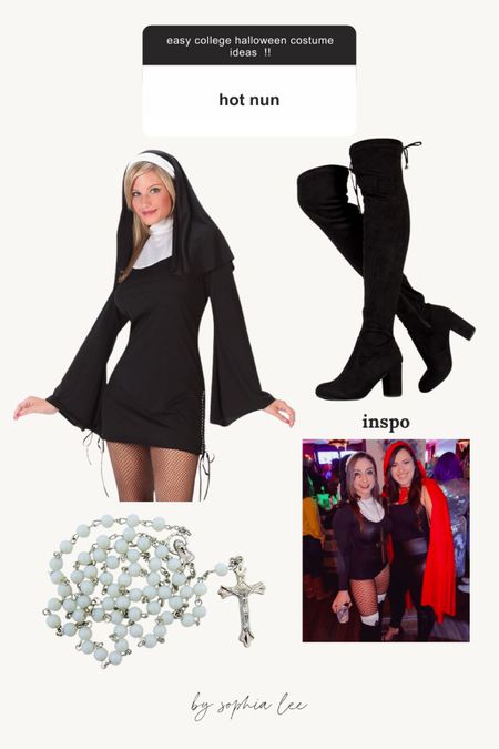 Be a naughty nun this year! What a easy Halloween costume idea #HalloweenCostume #HalloweenCostumeIdeas