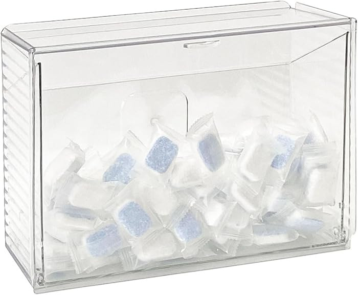 Clear Dishwasher Detergent Pod Holder for Kitchen Cabinet, Plastic Under Sink Storage and Organiz... | Amazon (US)
