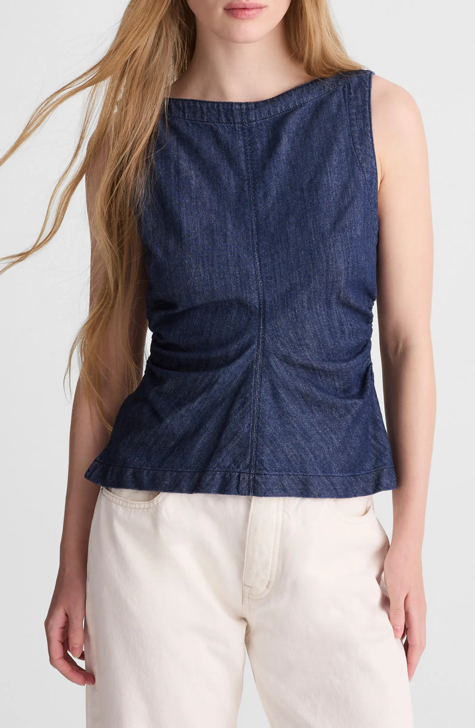Madewell Ruched Denim Shell Top | Nordstrom | Nordstrom